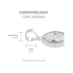 Dije Medalla Virgen de Zapopan Plata 925 con Zirconia Blanca - Imagen 6