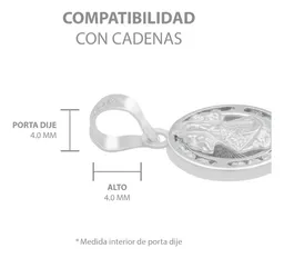 Dije Medalla Virgen de Zapopan Plata 925 con Zirconia Blanca - Imagen 6