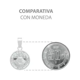 Dije Medalla Virgen de Zapopan Plata 925 con Zirconia Blanca - Imagen 8