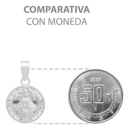 Dije Medalla Virgen de Zapopan Plata 925 con Zirconia Blanca - Imagen 8