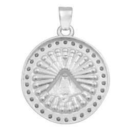 Dije Medalla Virgen de Zapopan Plata 925 Zirconia Caballero - Imagen 2