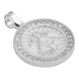 Dije Medalla Virgen de Zapopan Plata 925 Zirconia Caballero - Imagen 3