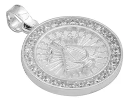 Dije Medalla Virgen de Zapopan Plata 925 Zirconia Caballero - Imagen 3
