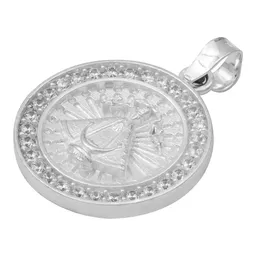 Dije Medalla Virgen de Zapopan Plata 925 Zirconia Caballero - Imagen 4