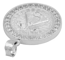 Dije Medalla Virgen de Zapopan Plata 925 Zirconia Caballero - Imagen 5