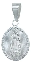 Dije Medalla Virgen Estrella Plata 925 Diamantada - Imagen 1