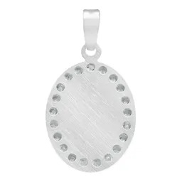 Dije Medalla Virgen Guadalupe Oval Plata 925 Zirconia Blanca - Imagen 2