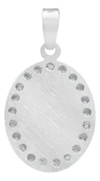 Dije Medalla Virgen Guadalupe Oval Plata 925 Zirconia Blanca - Imagen 2