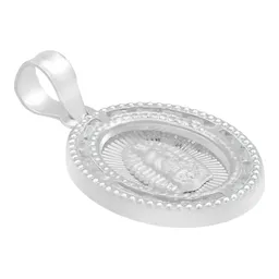 Dije Medalla Virgen Guadalupe Oval Plata 925 Zirconia Blanca - Imagen 3