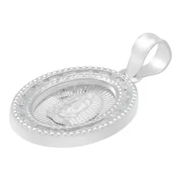Dije Medalla Virgen Guadalupe Oval Plata 925 Zirconia Blanca - Imagen 4