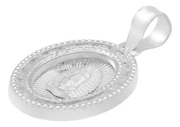 Dije Medalla Virgen Guadalupe Oval Plata 925 Zirconia Blanca - Imagen 4