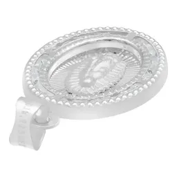 Dije Medalla Virgen Guadalupe Oval Plata 925 Zirconia Blanca - Imagen 5