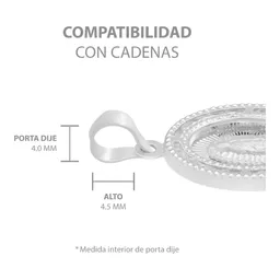 Dije Medalla Virgen Guadalupe Oval Plata 925 Zirconia Blanca - Imagen 6