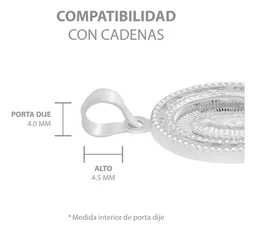 Dije Medalla Virgen Guadalupe Oval Plata 925 Zirconia Blanca - Imagen 6
