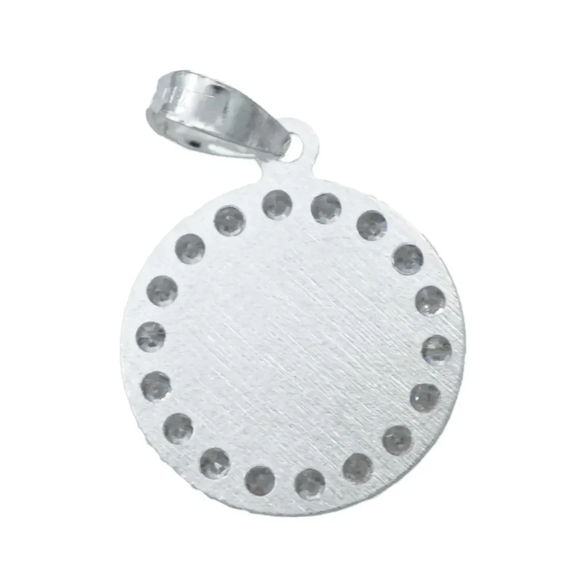 Dije Medalla Virgen Guadalupe Plata 925 con Zirconia Blanca - Imagen 3