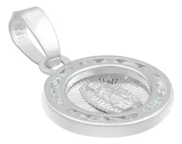 Dije Medalla Virgen Guadalupe Plata 925 con Zirconia Radiante - Imagen 3