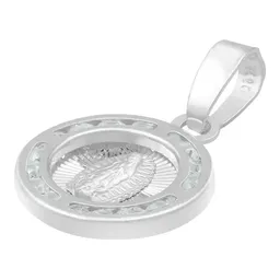 Dije Medalla Virgen Guadalupe Plata 925 con Zirconia Radiante - Imagen 4