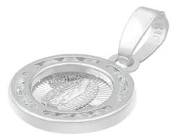 Dije Medalla Virgen Guadalupe Plata 925 con Zirconia Radiante - Imagen 4