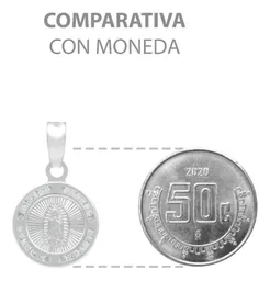 Dije Medalla Virgen Guadalupe Plata 925 con Zirconia Radiante - Imagen 8