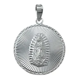 Dije Medalla Virgen Guadalupe Plata 925 Diamantada - Imagen 1