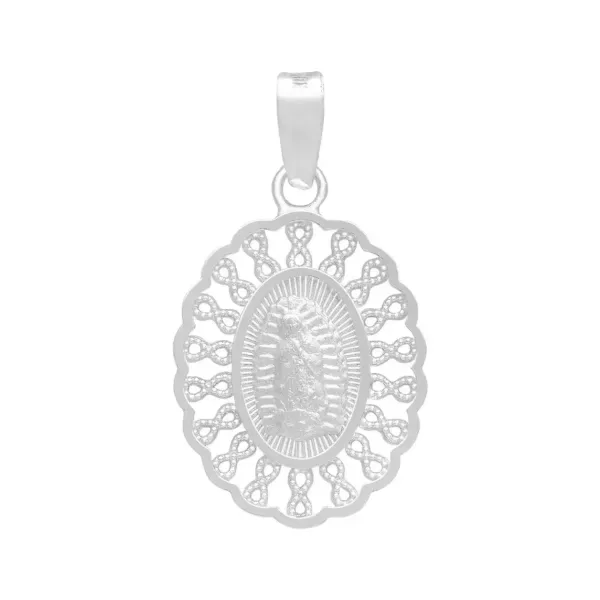 Dije Medalla Virgen Guadalupe Plata .925 Grecas - Imagen 1
