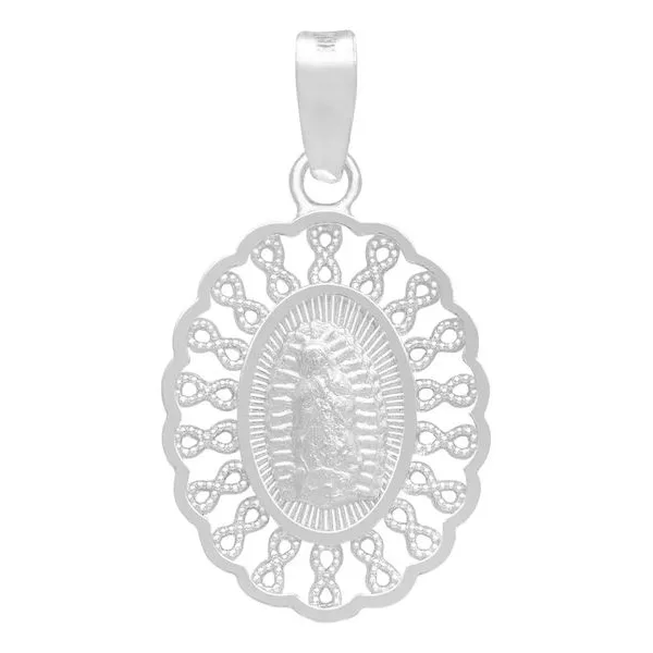 Dije Medalla Virgen Guadalupe Plata .925 Grecas - Imagen 1