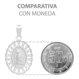 Dije Medalla Virgen Guadalupe Plata .925 Grecas - Imagen 8