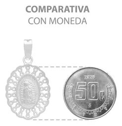 Dije Medalla Virgen Guadalupe Plata .925 Grecas - Imagen 8