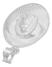 Dije Medalla Virgen Guadalupe Plata 925 Ovalado Diamantado - Imagen 4