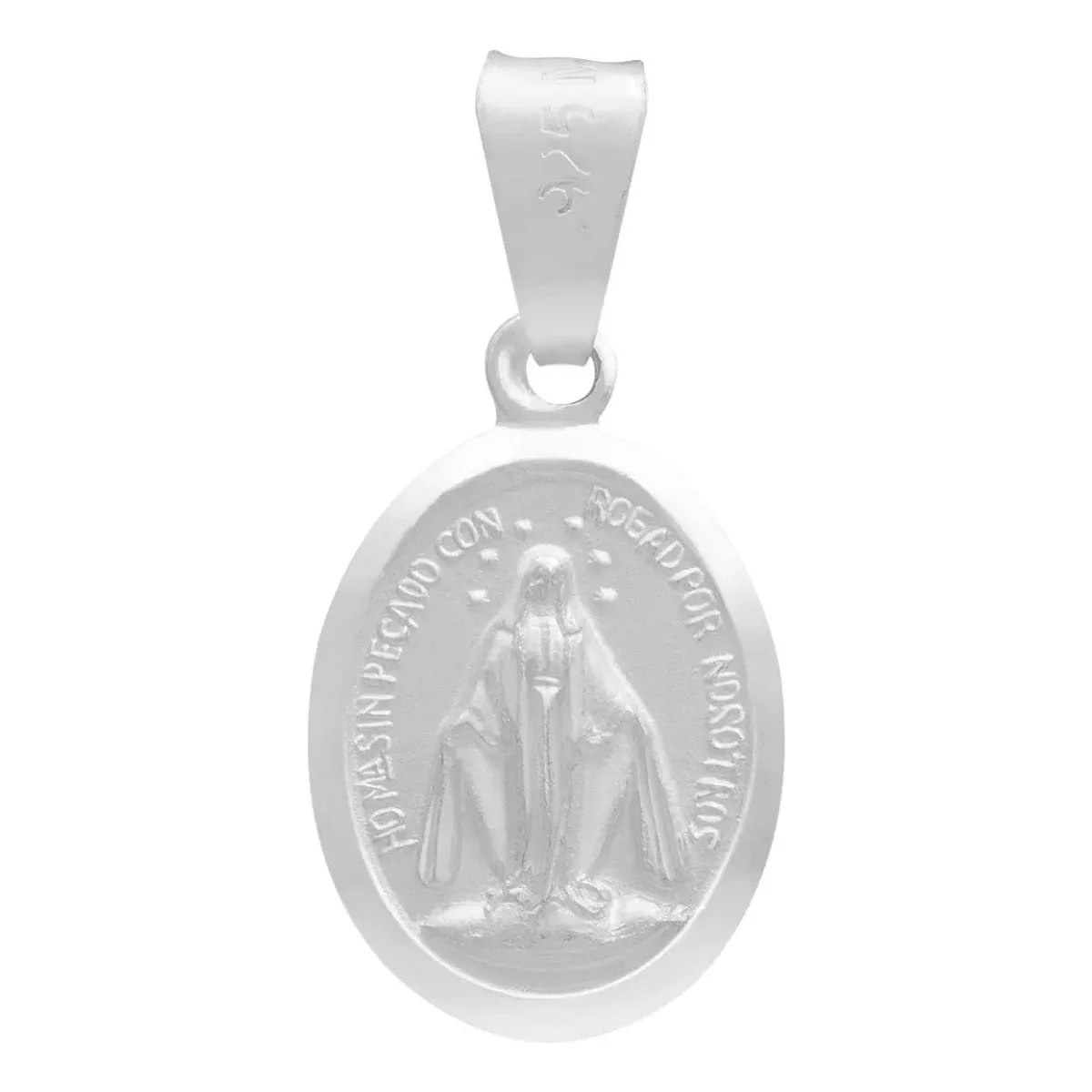 Dije Medalla Virgen Milagrosa Plata 925 Acabado Mate - Joyaris joyería fina artesanal mexicana