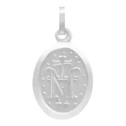 Dije Medalla Virgen Milagrosa Plata 925 Acabado Mate - Imagen 2
