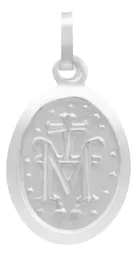 Dije Medalla Virgen Milagrosa Plata 925 Acabado Mate - Imagen 2