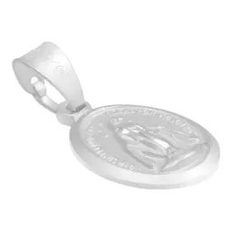 Dije Medalla Virgen Milagrosa Plata 925 Acabado Mate - Imagen 3