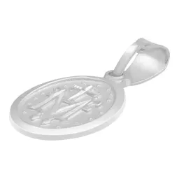 Dije Medalla Virgen Milagrosa Plata 925 Acabado Mate - Imagen 4