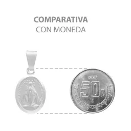 Dije Medalla Virgen Milagrosa Plata 925 Acabado Mate - Imagen 8