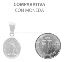 Dije Medalla Virgen Milagrosa Plata 925 Acabado Mate - Imagen 8