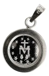 Dije Medalla Virgen Milagrosa Plata 999 con Zirconia - Imagen 2