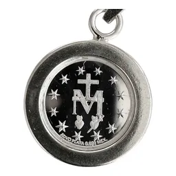 Dije Medalla Virgen Milagrosa Plata 999 con Zirconia - Imagen 4