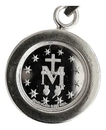 Dije Medalla Virgen Milagrosa Plata 999 con Zirconia - Imagen 4