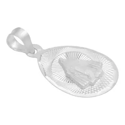 Dije Medalla Virgen Milagrosa Plata 925 Ovalada Acabado Diamantado - Imagen 3