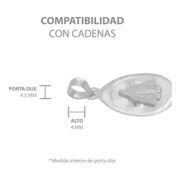 Dije Medalla Virgen Milagrosa Plata 925 Ovalada Acabado Diamantado - Imagen 7