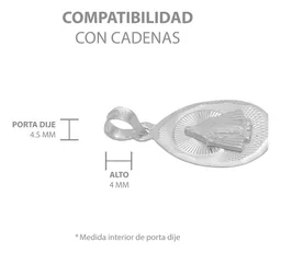 Dije Medalla Virgen Milagrosa Plata 925 Ovalada Acabado Diamantado - Imagen 7