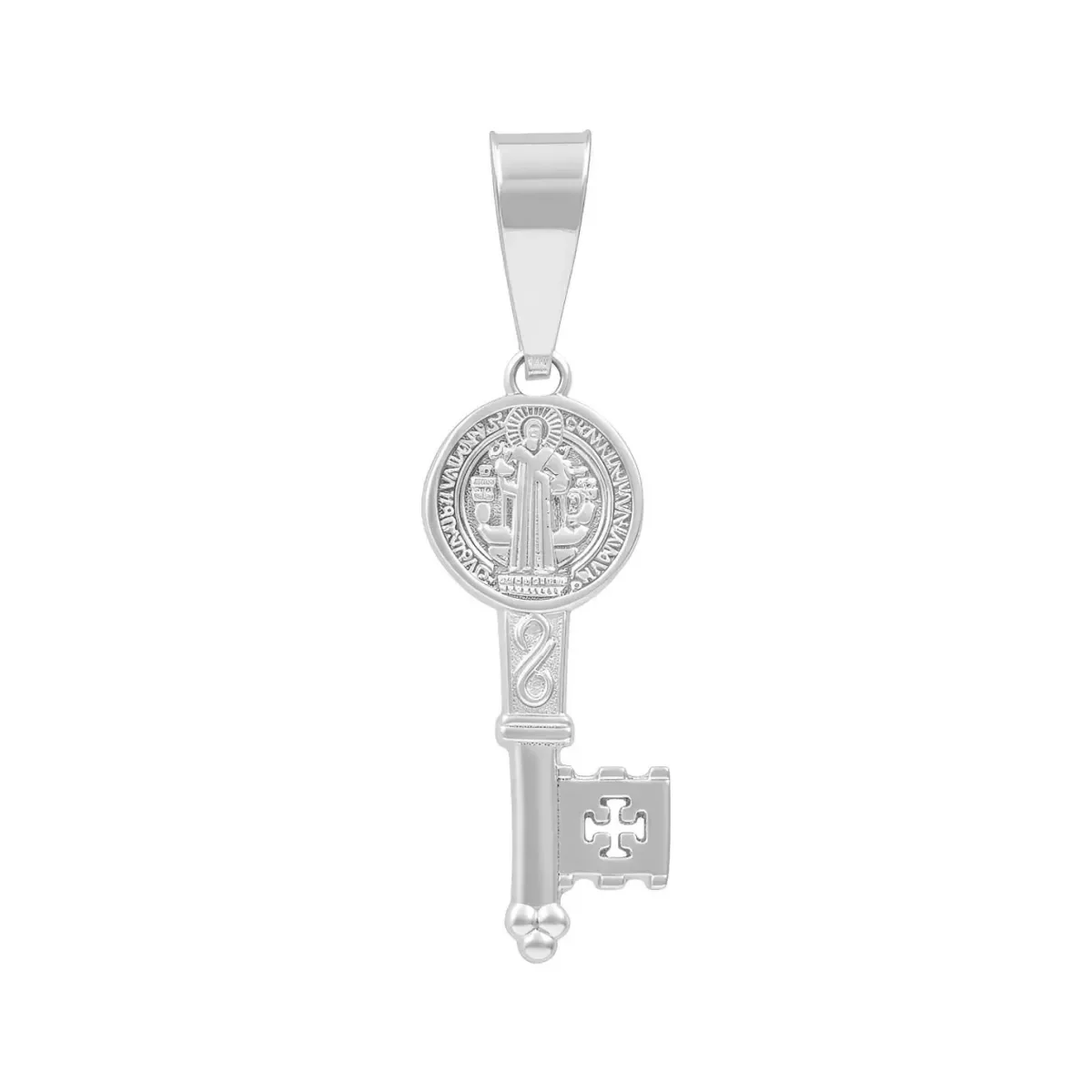 Dije Mini Llave San Benito Plata 925 para protección - Joyaris joyería fina mexicana