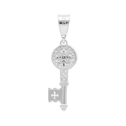 Dije Mini Llave San Benito Plata 925 Protección Artesanal Unisex - Imagen 2