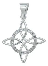 Dije Mini Nudo Bruja Plata .925 con Zirconia - Imagen 1