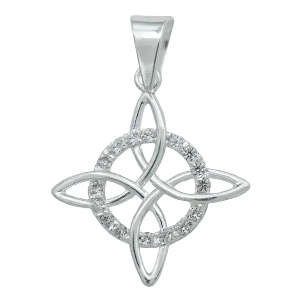 Dije Mini Nudo Bruja Plata .925 con Zirconia - Imagen 1