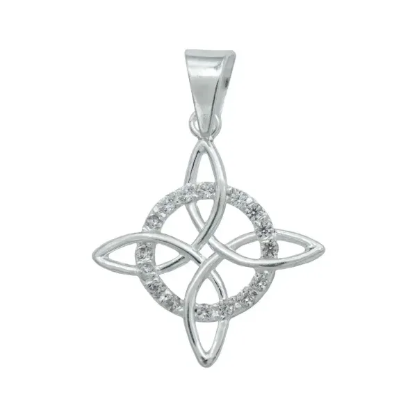 Dije Mini Nudo Bruja Plata .925 con Zirconia - Imagen 1