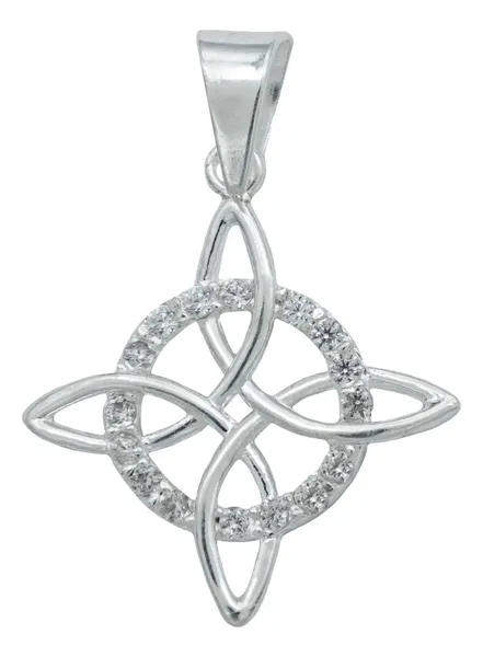 Dije Mini Nudo Bruja Plata .925 con Zirconia - Imagen 1