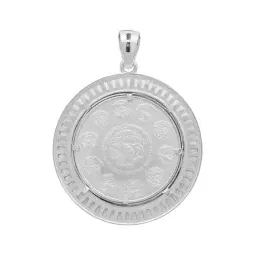 Dije Moneda Onza Plata 925 Zirconia Diseño Moderno Hombre - Imagen 2