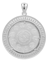 Dije Moneda Onza Plata Fina 925 Zirconia Diseño Moderno Hombre - Imagen 2
